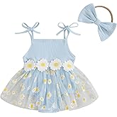 Mubineo Baby Girl Summer Clothes Cute Flower Boho Romper Dress Daisy Skirt Outfits Newborn Sleeveless Rompers Jumpsuit