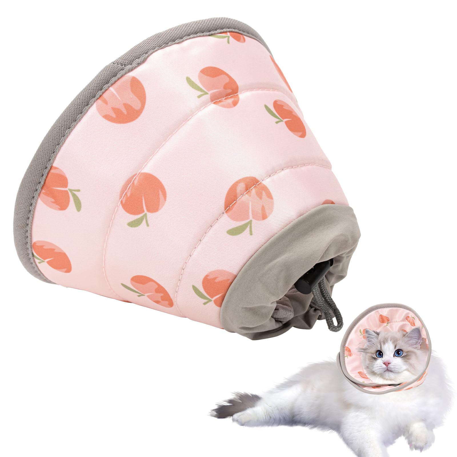 Soft, Adjustable Pet Recovery Collar & Cone - Stops Licking, Post-Surgery Use - Elizabethan Collar for Small Cats & Dogs (Pink, M)