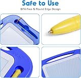 SGILE Magnetic Drawing Board for Toddlers 1 2 3 Years Blue with Stamps view 4