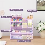 Marbrasse Mesh Desk Organiser Multifunctional Pen Holder Purple 26x23x10 cm view 2