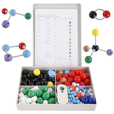 214 Piece Molecular Model Kit - Organic Chemistry Science Set For Students & Teachers With Storage Box