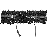 Junwapy Women Lace Waist Belt Corset Waist Band Belt for Dress Obi Bowknot Cinch Wide Belt Bow Tie Wrap Boho Corset Faux Leather (Black)