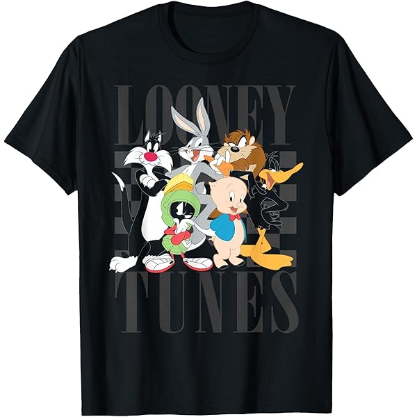 Amazon.com: Looney Tunes Group Shot Street Wear Logo T-Shirt