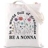 KUIYAI NONNA Tote Bag Best NONNA Ever Gift Grandmother To Be Shoulder Bag Mother Day Gift Grandma Gift Grandmom Gift