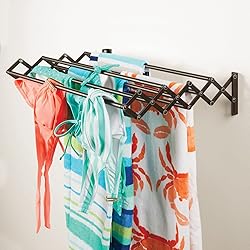 mDesign Steel Wall Mount Accordion Expandable
