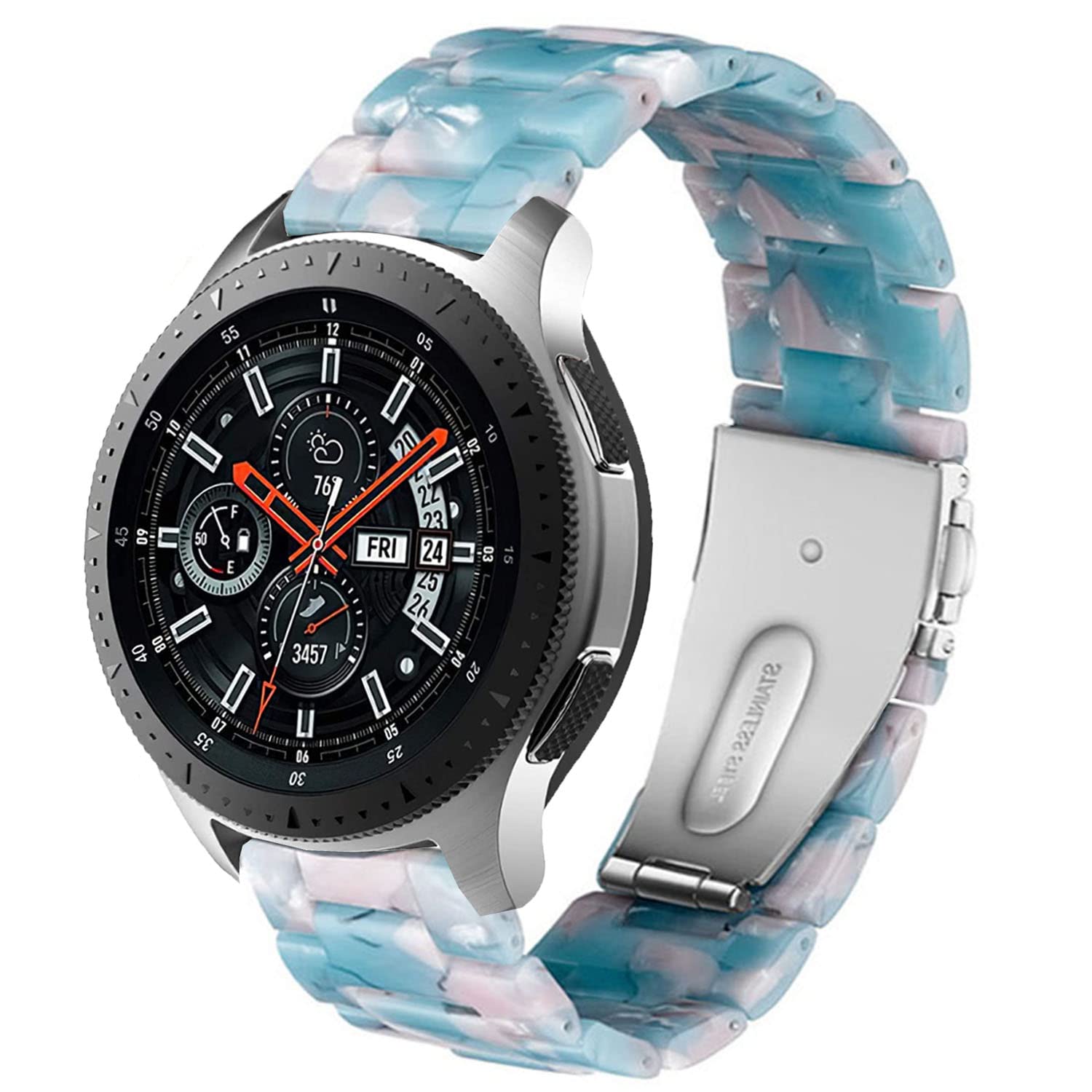 DEALELE Strap Compatible with Samsung Gear S3 Frontier / Classic / Galaxy Watch 46mm / Galaxy 3 45mm, 22mm Colorful Resin Bracelet Replacement for Huawei Watch 3 / GT2 46mm (Sky blue)