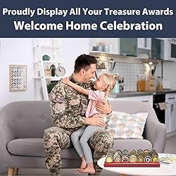 DecoWoodo 7 Rows Challenge Coin Display Stand Solid