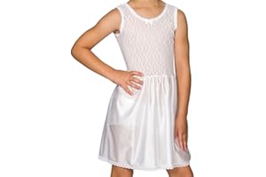 IC COLLECTIONS I.C. Collections Little Girls White Stretch Lace Slip, 2T - 6x