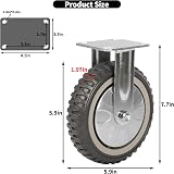 Lesolar 4x 8" Heavy Duty Castors 200mm Rubber Swivel Wheel 1400kg Load 2 Fixed view 2