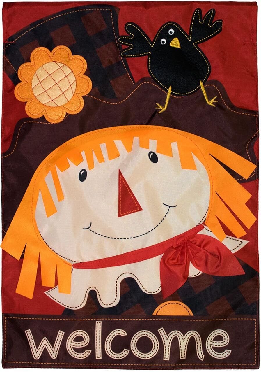 Briarwood Lane Scarecrow Fall Applique Garden Flag Autumn 12.5