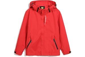 Hikevitang Boys Girls Lightweight Raincoat Waterproof Hooded Rain Jacket Windbreaker kids jacket