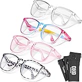 OXG 4 Pack Safety Glasses Anti Fog Goggles, Blue Light Blocking Stylish Safety Glasses for Women Nurses Protective Eyewear