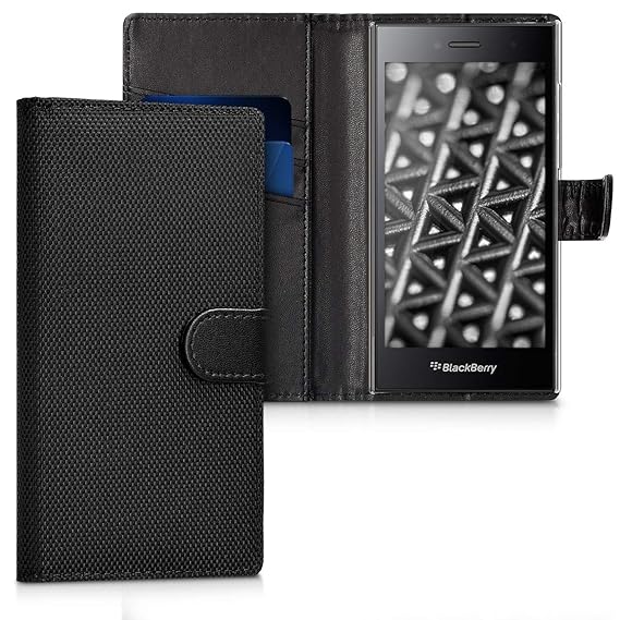 kwmobile BlackBerry Leap Hülle - Nylon Handyhülle Wallet Handy Case für BlackBerry Leap mit Standfunktion