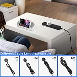 LIPWEL Black 1m 4 Way Extension Lead Power Strip Multi Socket 3250W Slim view 6
