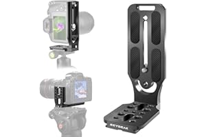 REYGEAK DSLR Camera L Bracket Vertical Horizontal Switching Tripod Quick Release Plate with Screws Wrench Compatible with Canon Nikon Sony DJI Osmo Ronin Zhiyun Stabilizer Tripod Monopod (Black)