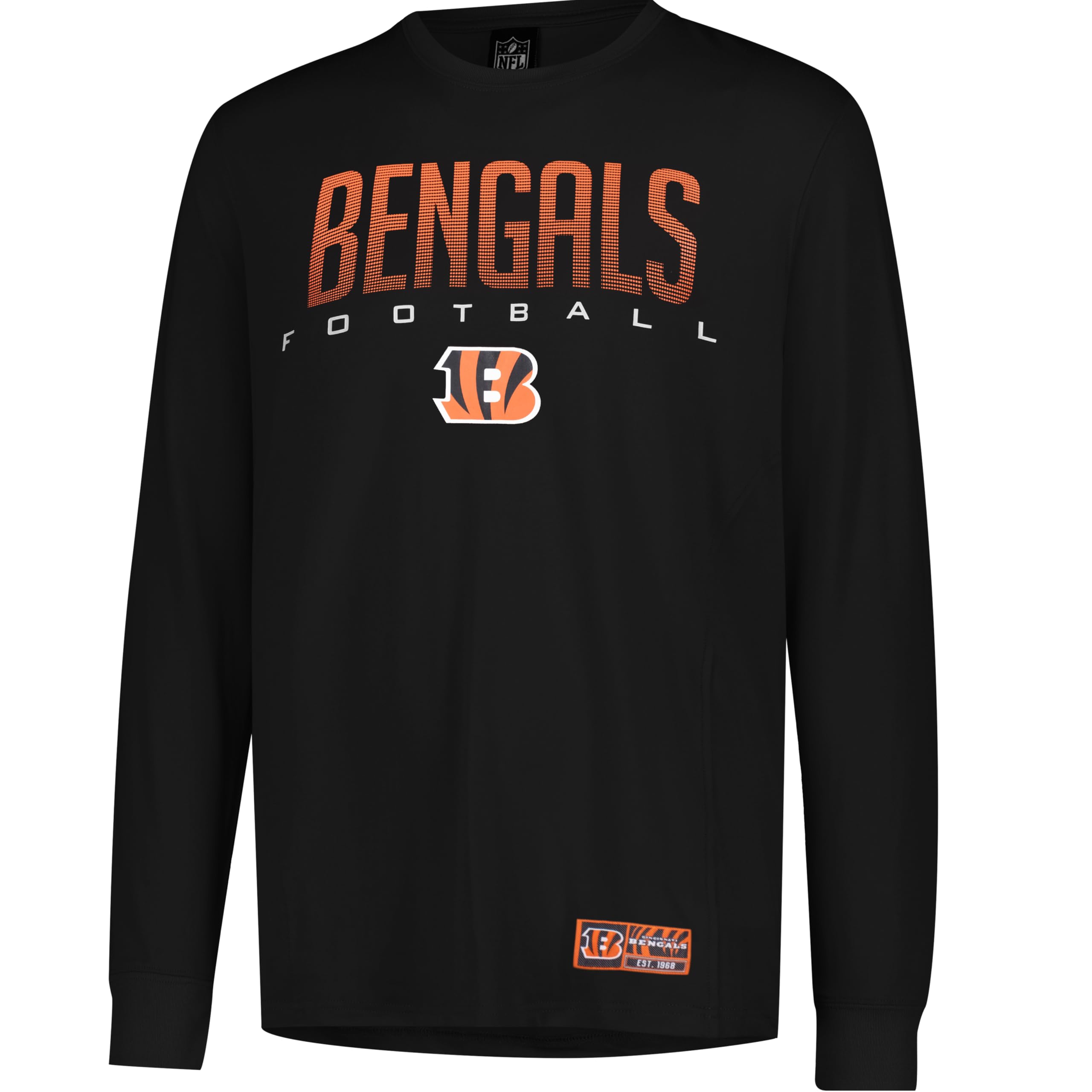 Ultra Game NFL Official Adults Super Soft Game Day Long Sleeve T-Shirt - Unisex, Cincinnati Bengals, Team Color, 3X-Large Image