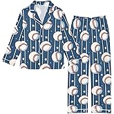 NUSTAPU Casual Two Piece Satin Pajamas Set Cozy Silk Sleepwear Fall Winter Long Sleeve Button Down Pjs