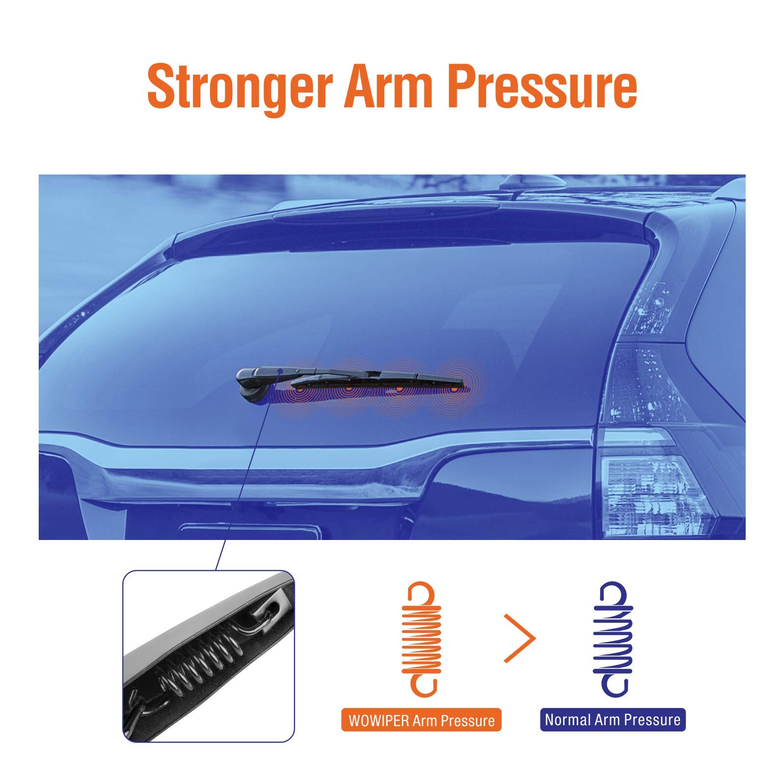 WOWIPER Rear Wiper Arm with Blades Assembly for