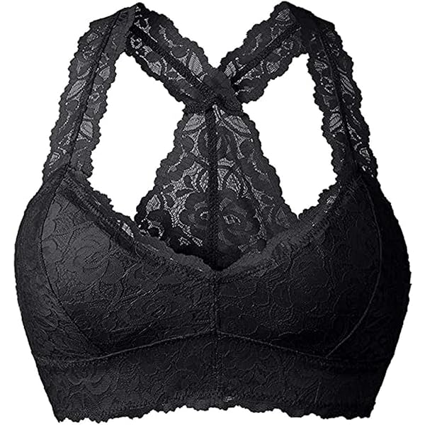 HSAJS Sujetador Para Mujer Sin Aros De Encaje Con Espalda