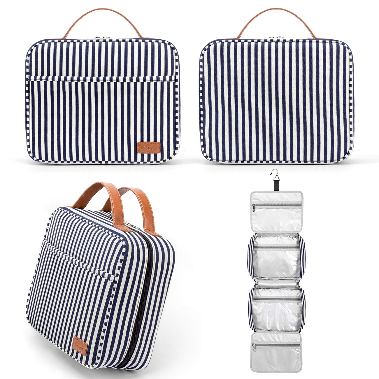 Hanging Travel Toiletry Bag,Large Capacity Cosmetic Travel Toiletry Organizer for Women with 4 Compartments & 1 Sturdy Hook,Perfect for Travel/Daily Use/Christmas