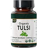 ORGANIC SPREE Tulsi 120 Tablets – USDA Organic Holy Basil – Supports Stress Relief & Adaptogenic Balance* | Dietary Supplement 120tab