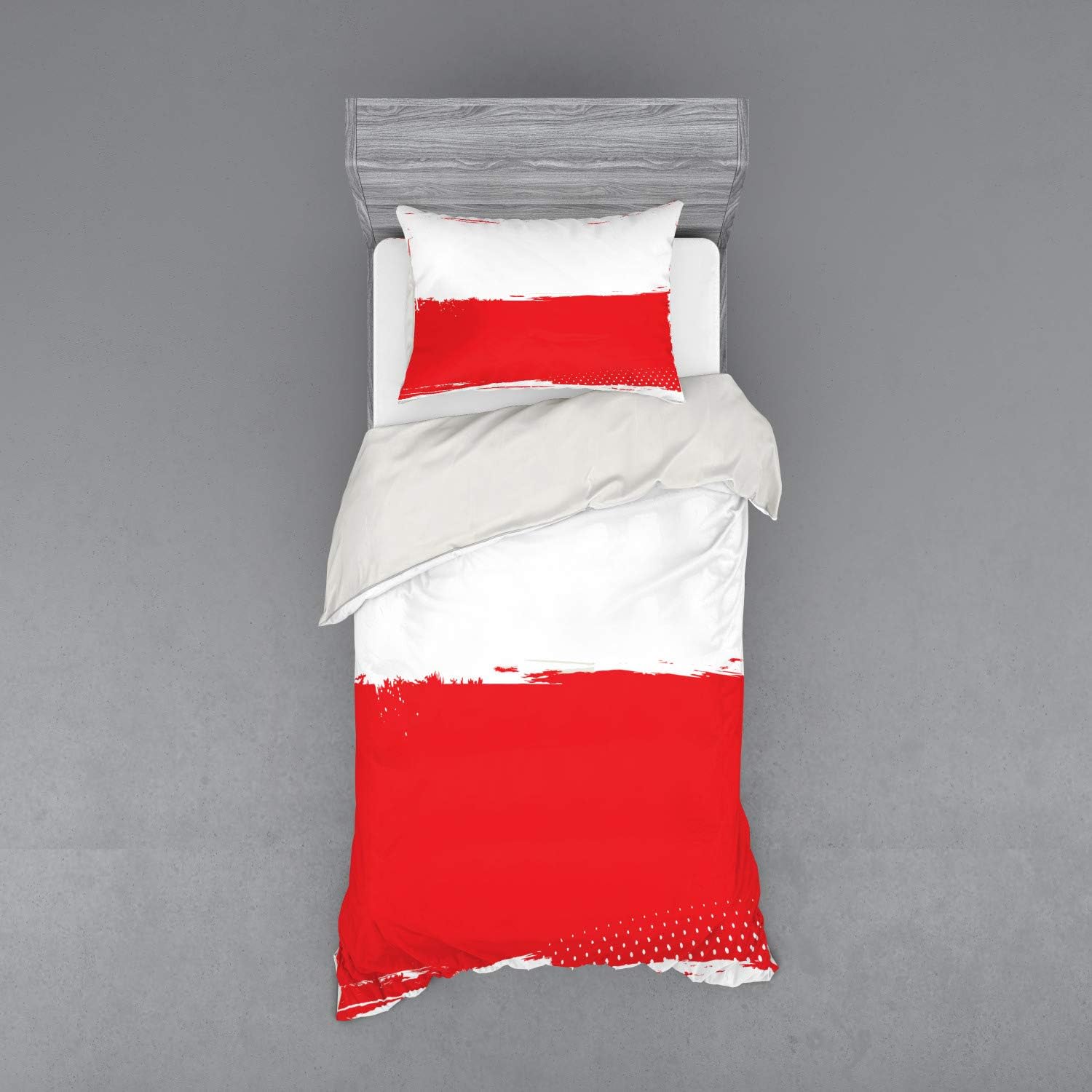 Ambesonne Poland Duvet Cover Set, Grunge Illustration of