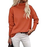 Zeagoo Women's Turtleneck Sweater 2026 Fall Winter Chunky Knitted Pullover High Low Hem Trendy Basic Jumper Top