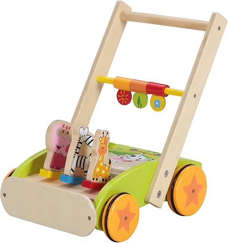 Amazon Co Jp 不二貿易 木製 手押し車 アニマル ベビーウォーカー よちよち歩き カタカタ 玩具 ホーム キッチン