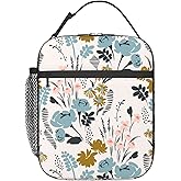 FREEHOTU Floral Pattern Lunch Bag Double Insulated Leakproof Lunch Box Tote Bag Cooler Lunch Organizer for Work Picnic Travel Camping