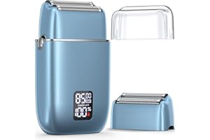 Emochies Stylish, Rose Gold, Ultra-Thin Electric Razor Electric Shaver for Men,Upgraded Foil Shaver with 3 Speeds, Double Floating Blade IPX7 Waterproof Wet/Dry LED Display USB Type C Rechargeable