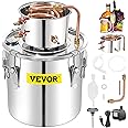 VEVOR Alcohol Still 13.2Gal/50L, Alcohol Distiller with Circulating Pump, Alcohol Still Copper Tube, Whiskey Distilling Kit w/Build-In Thermometer, Whiskey Making Kit for DIY Alcohol, Stainless Steel