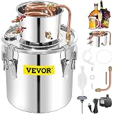 VEVOR Alcohol Still 13.2Gal/50L Alcohol Distiller Stainless Steel Distillery Kit for Alcohol With Copper Tube &amp; Pump Home Brewing Kit Build-in Thermometer for DIY Whisky Wine Brandy