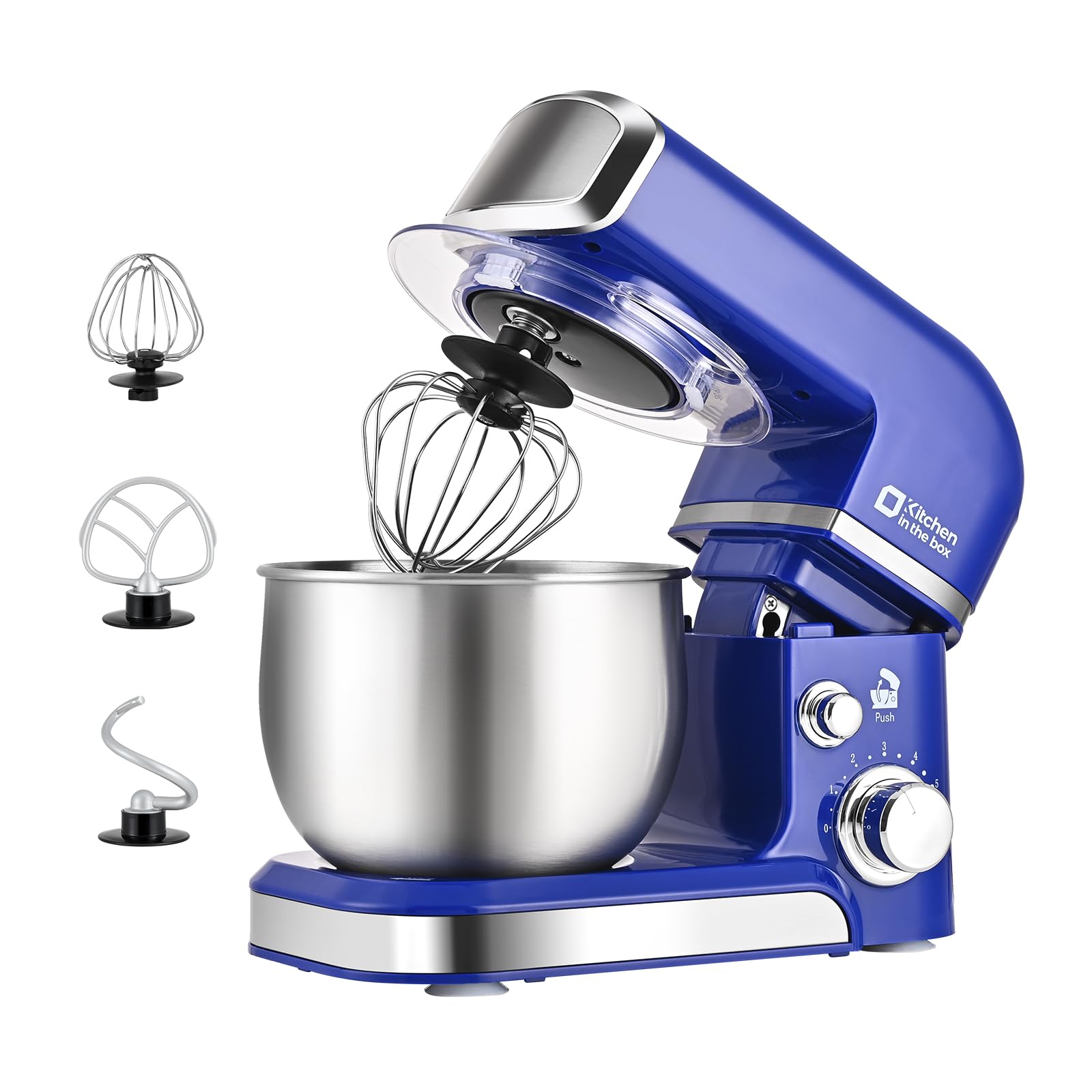 Photo 1 of Kitchen in the box Stand Mixer,3.2Qt Mini Electric Food Mixer,6 Speeds Portable Lightweight Kitchen Mixer for Daily Use with Egg Whisk,Dough Hook,Flat Beater (Reflex Blue)