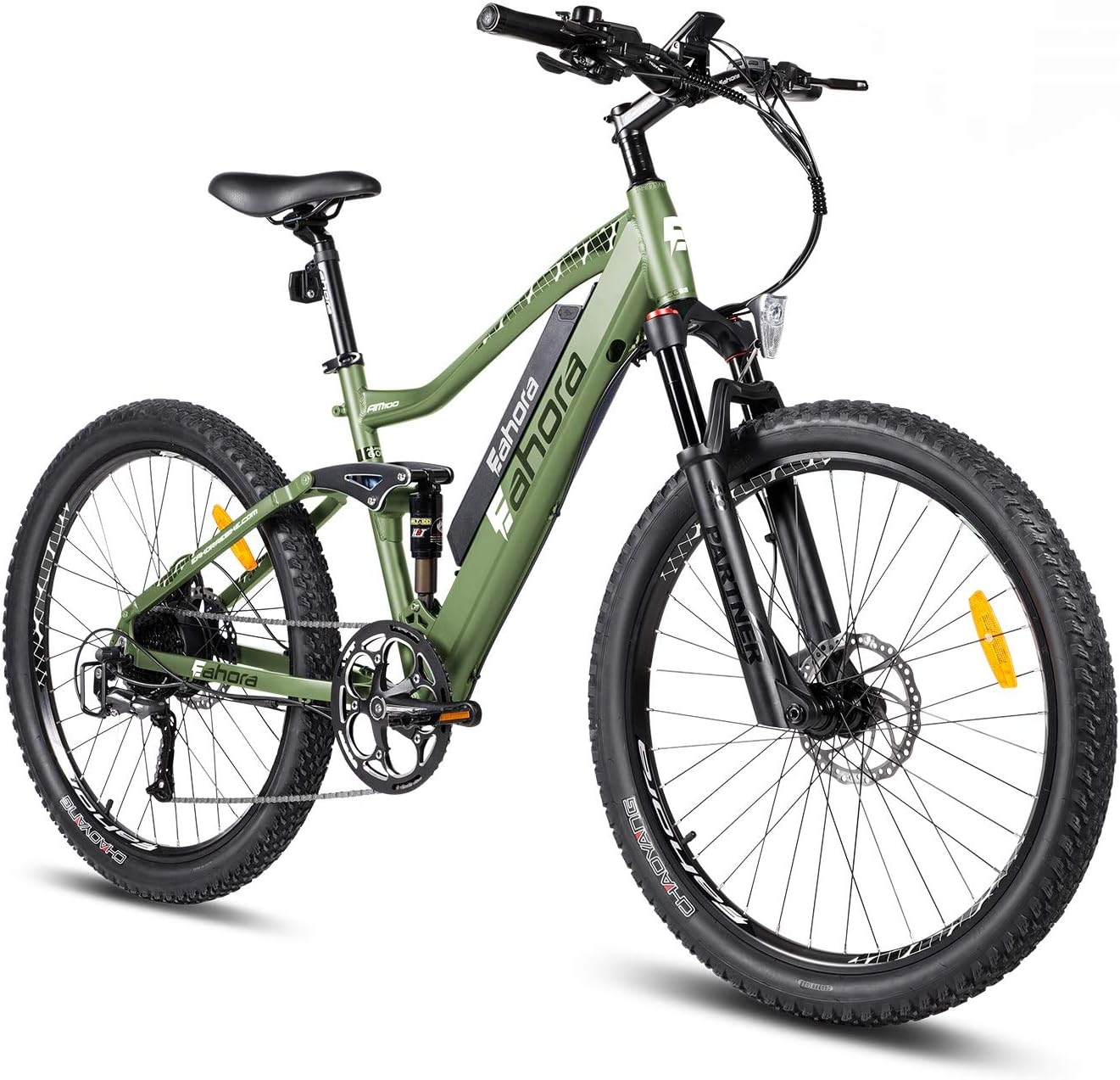 Eahora AM100 Electric Mountain Bike, 27.5-inch Electric Bicycle for Adults Upgraded 500W Electric Bike with 48V 14AH Lithium Battery with PAS 9 Speed Urban Ebike Cruise Control Commuting Bike