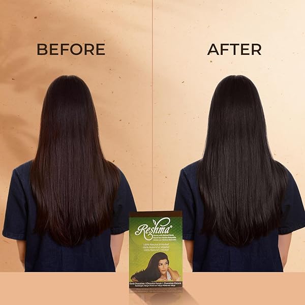 RESHMA BEAUTY AYURVEDIC HENNA HAIR COLOR BLEND – HENNA & INDIGO WITH HERBAL EXTRACTS – NATURAL DEEP BROWN/DARK CHOCOLATE HAIR COLOR FOR GRAY BLENDING – HEENA MEHENDI – 5.29 OZ