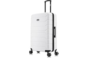 InUSA TREND Luggage with Spinner Wheels | Durable Lightweight Hardside Suitcase, Travel bag with Handle and Trolley, 28-Inch Large Checked luggage | White