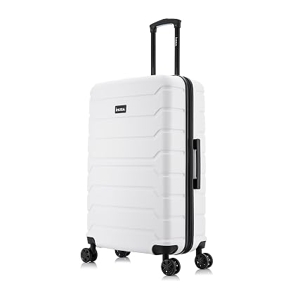 InUSA TREND Luggage with Spinner Wheels | Durable Lightweight Hardside Suitcase, Travel bag with Handle and Trolley, 28-Inch Large Checked luggage | White