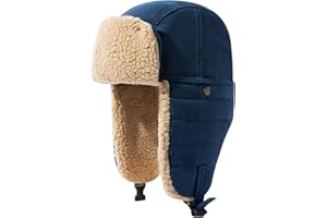 CLAPE Winter Trapper Hat Windproof Warm Earflap Eskimo Hats Russian Ushanka Hat Outdoor Aviator Trooper Hat for Hunting Ski