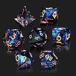 Cttasty DND Dice Set Resin Sharp Edge Dice Set
