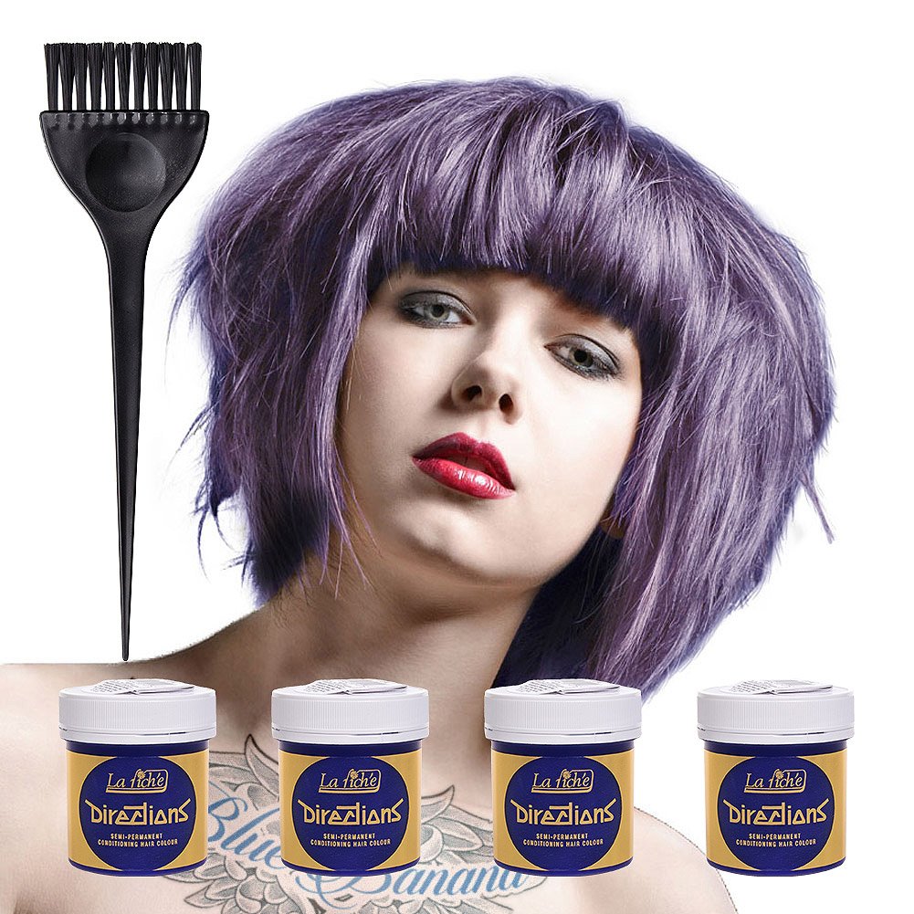 4 X La Riche Directions Semi-Permanent Hair Color 88ml Tubs - Lilac