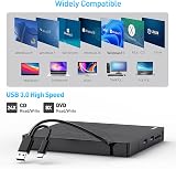 ORIGBELIE External CD DVD Drive USB 3.0 Type C Card Reader w/ 2 USB Ports Case view 5