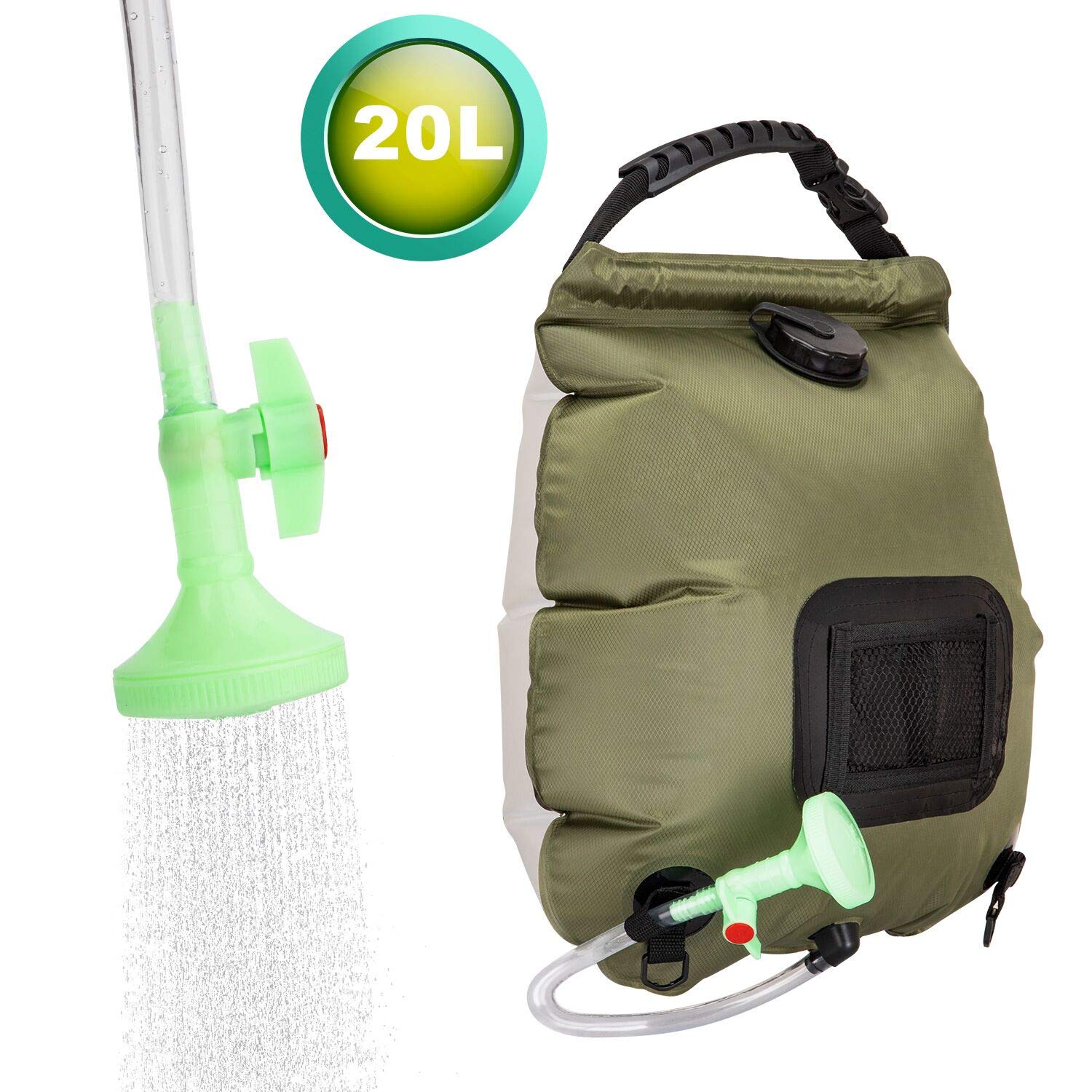 Mua Fechix アップグレードソーラーシャワーバッグ キャンプ用 5ガロン リットル サマーシャワーバッグ 取り外し可能なホースとオンオフ切り替え可能なシャワーヘッド アウトドアシャワーバッグ ビーチ 水泳 アウトドア 旅行 ハイキング用 Tren Amazon Nhật Chinh Hang