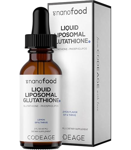 BodyHealth Liposomal L-Glutathione 100 mg – Lemon Mint Flavor | Supports Detox, Liver & Immune Health | Vegan, Non-GMO, Gluten-Free