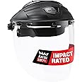 NoCry Premium Safety Face Shield for Grinding and Cutting — Clear Anti-Fog, Impact Resistant Visor and Adjustable Headgear —