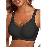 AYIFU Womens Wireless Bras Comfortable V Mesh Full Coverage Seamless Bralette Supportive No Underwire Tshirt Everyday Bra
