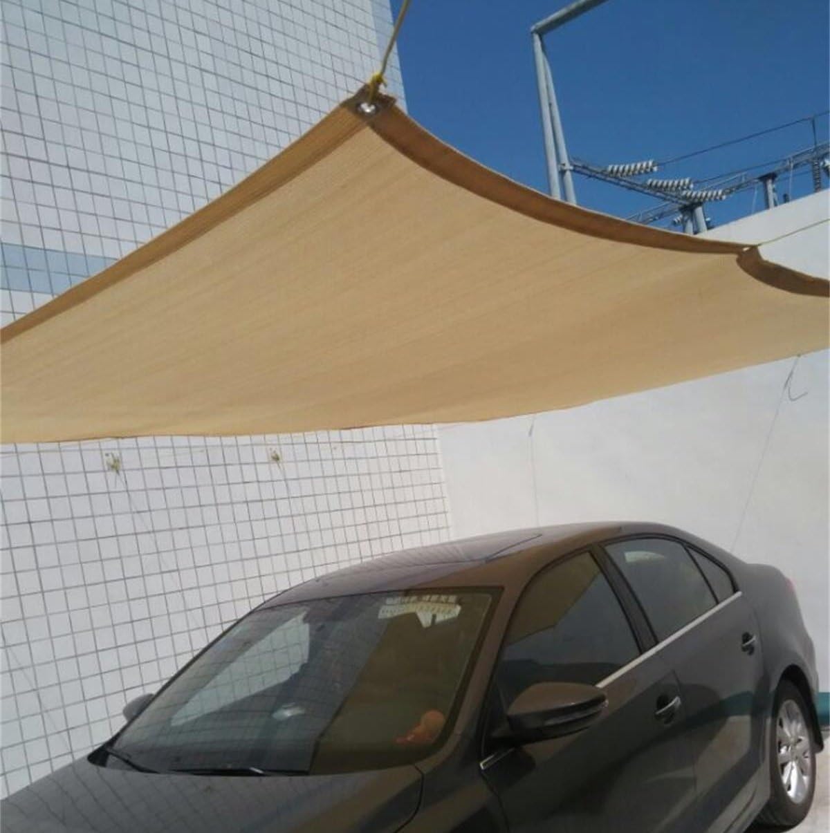 Originline Shade Cloth 10X20ft Beige 90% Block Sunlight Outdoor Sun Screens for Plants/Pergola/Patio/Lawn/Garden/Greenhouse/Carport/Porch Cut Edge