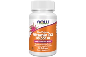 NOW Foods Supplements, Vitamin D-3 50,000 IU Softgels, 50 softgels