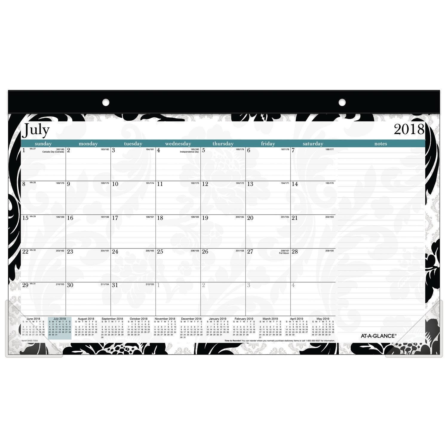 Best At-A-Glance Desk Calendar July 2018-2019
