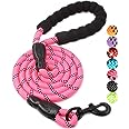 BAAPET 2/4/5/6 FT Dog Leash with Comfortable Padded Handle and Highly Reflective Threads for Small Medium and Large Dogs (5FT-1/2'', Pink)