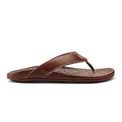 OLUKAI Mekila Men's Beach Sandals, Full-Grain